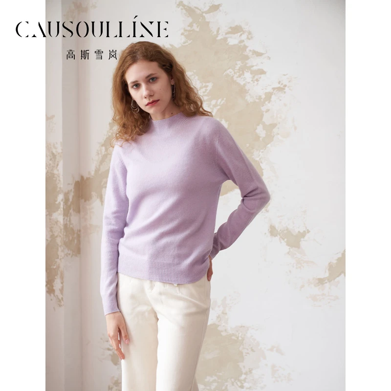 高斯雪岚【冬装上新】显瘦百搭款圆领休闲针织衫上衣女24460023