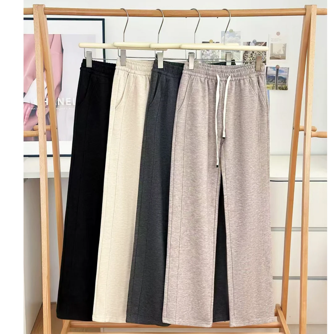 【冬日特惠】六片立体裁剪羊绒直筒糯米裤完美修饰百搭休闲加绒加厚