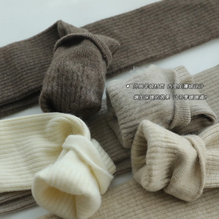 GROS LARD多肉宝贝羊绒过膝袜子女加绒加厚长筒袜堆堆袜AL22Ct-6