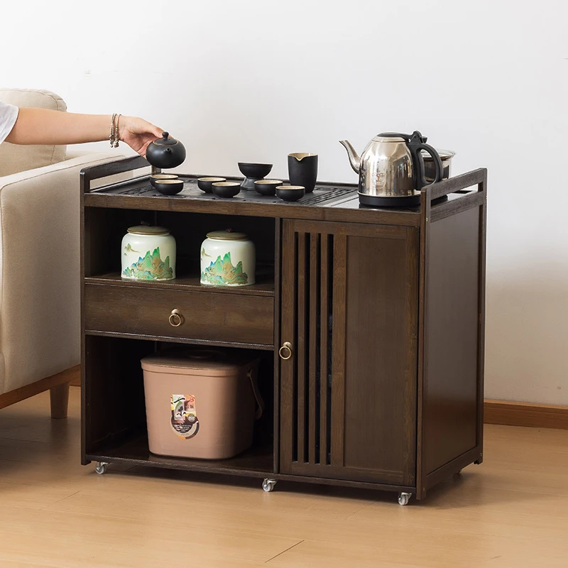 茶几客厅家用沙发边几非实木角几新中式茶桌移动茶水柜多功能茶台