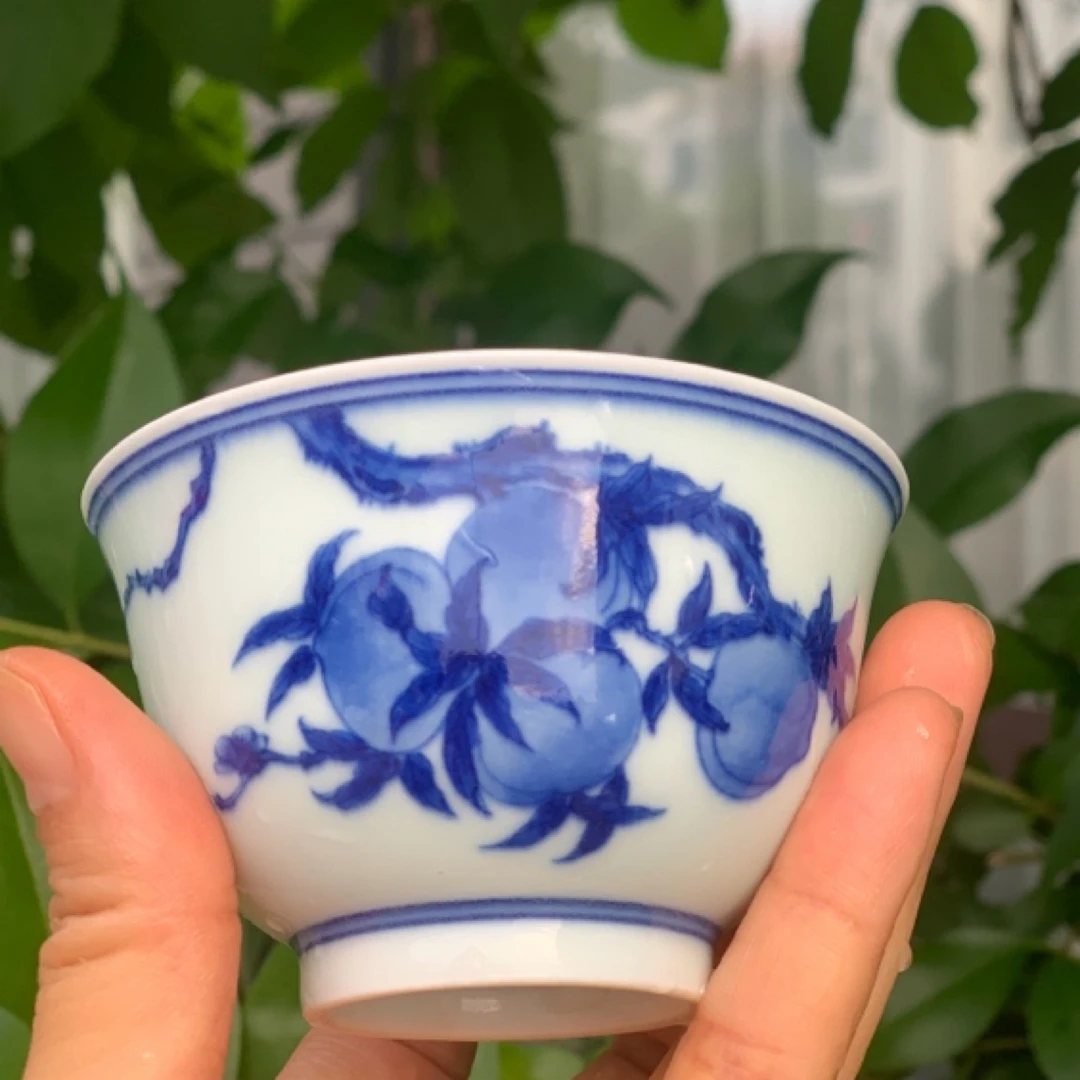 手绘柴窑桃子主人杯