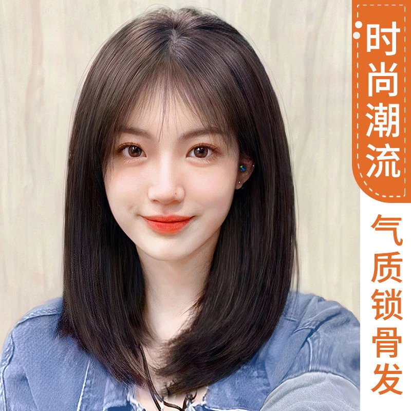 双递针初恋锁骨发修颜减龄手工钩织层次自然蓬松灵动全真发全头套
