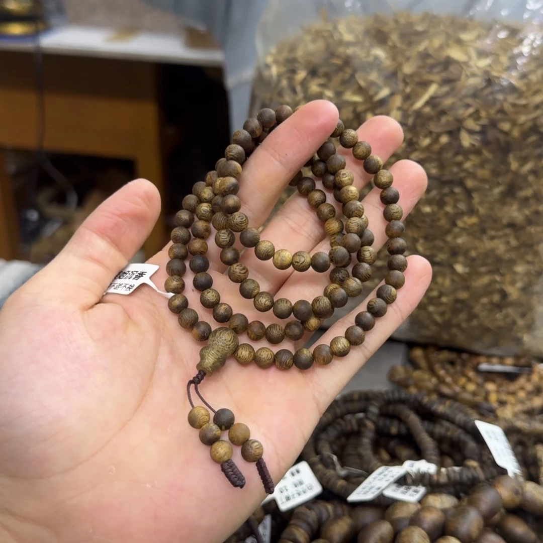 沉香木手串白棋沉水浮多圈0.6-11克多样性发货一串