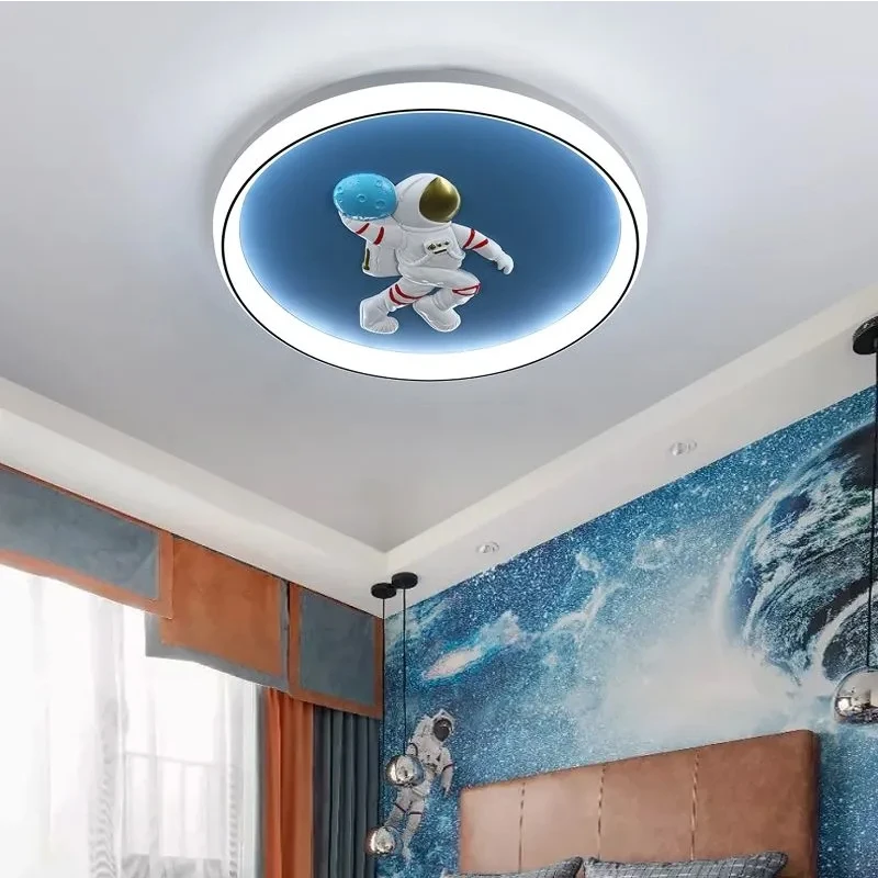 儿童房灯宇航员太空人星球灯男孩女孩卡通LED现代简约卧室吸顶灯