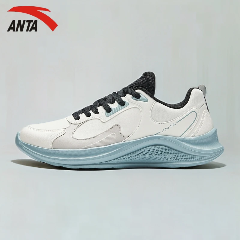 安踏男鞋秋季皮面轻质减震跑步鞋软底慢跑步鞋休闲百搭舒适鞋