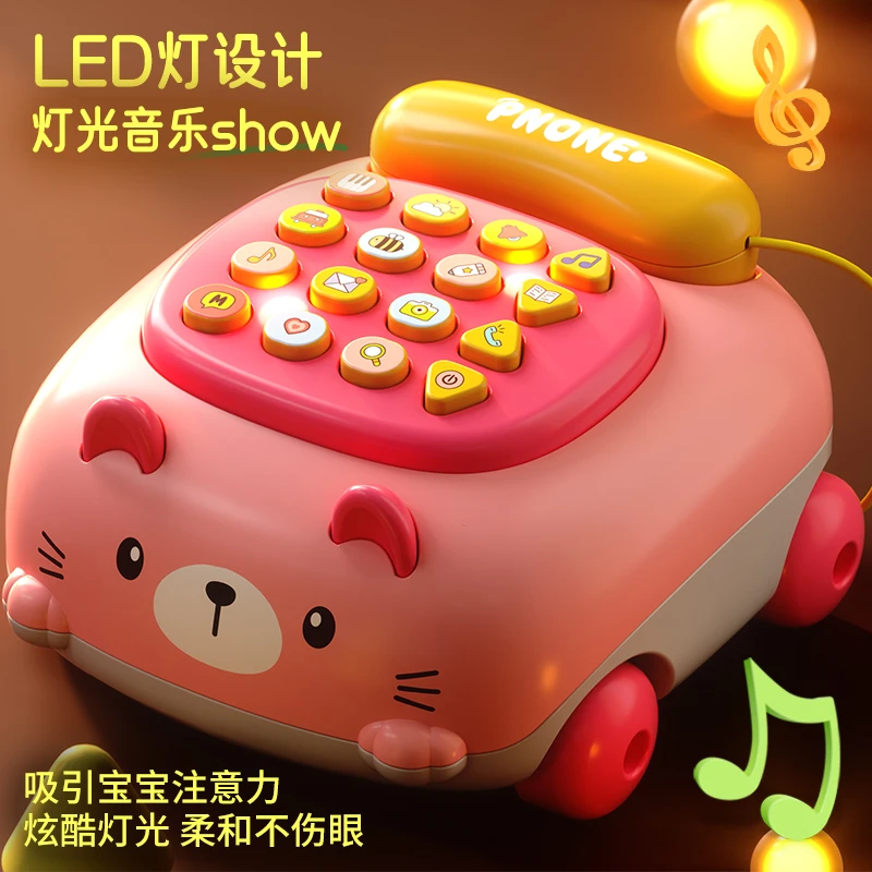 儿童电话机仿真座机益智玩具幼儿早教音乐电子琴女孩手机宝宝0岁3