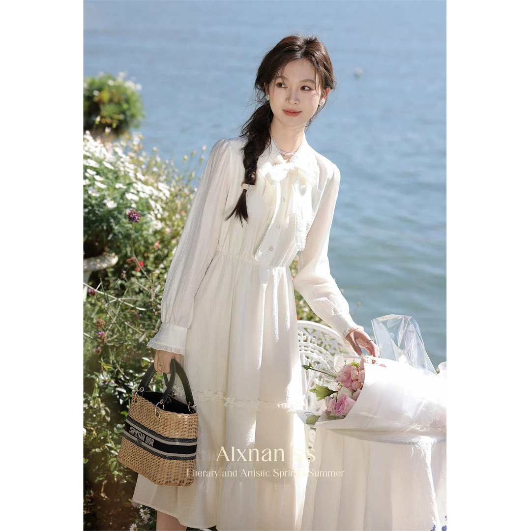 【粉丝福利】鹿向南《珍妮丝花园》时尚漂亮连衣裙女2024春秋L33352