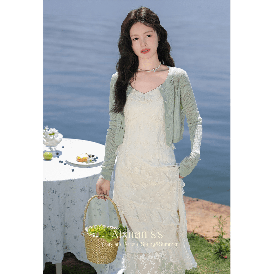 一鹿向南「花与梦境」连衣裙女2024夏季新款遮肉显瘦连衣裙L36506