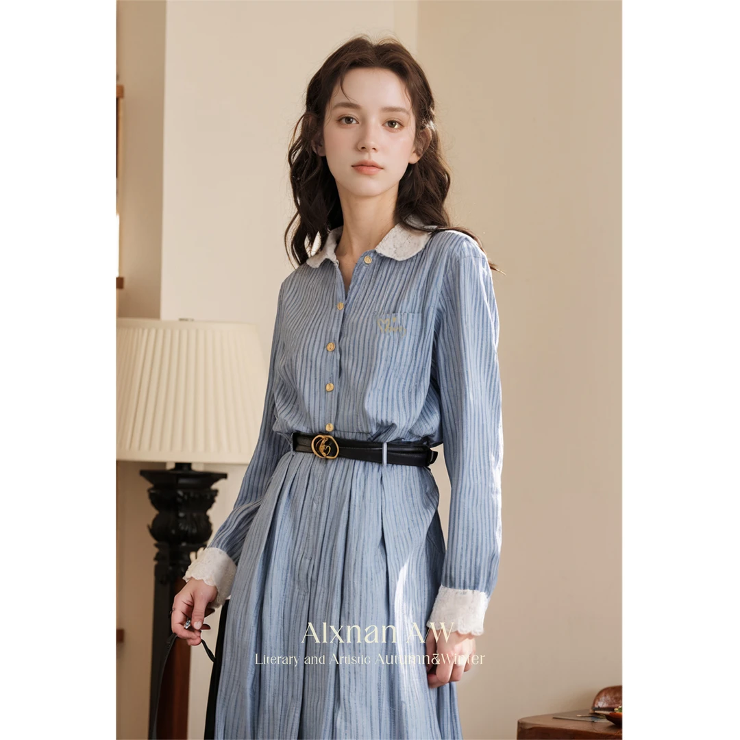 【粉丝福利】鹿向南【温柔海岸】2024新款秋季气质收腰裙子A00122