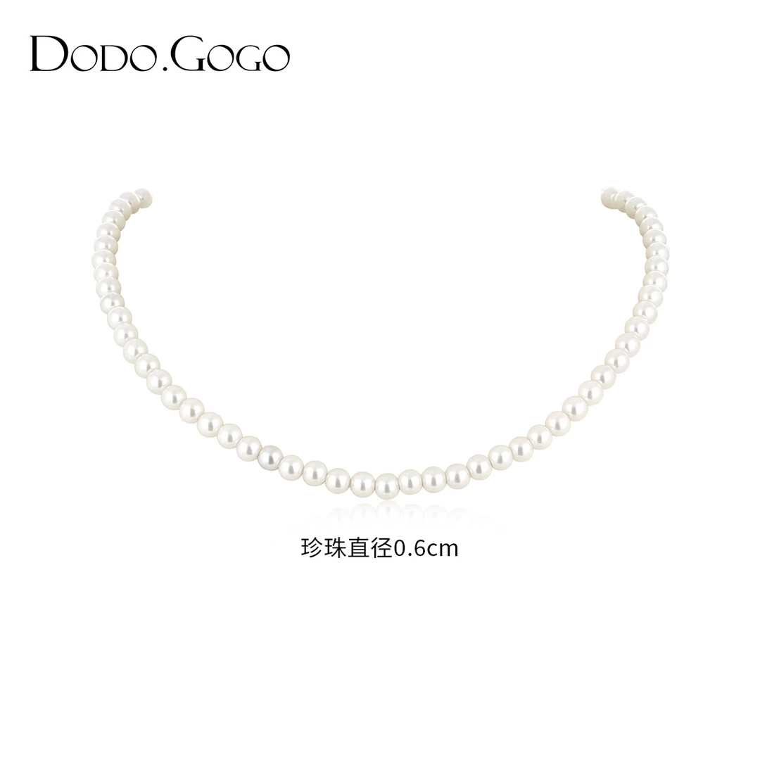 DODOGOGO 合金仿珍珠项链 气质百搭简约优雅复古法式时尚小众项链