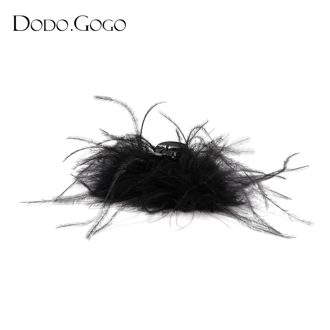 DODOGOGO毛毛抓夹女ins夹子气质小众高级感网红时尚百搭鲨鱼夹