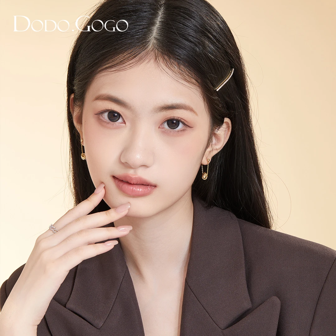 DODOGOGO 合金耳饰 长款结绳流苏气质时尚简约设计师轻奢百搭耳钉