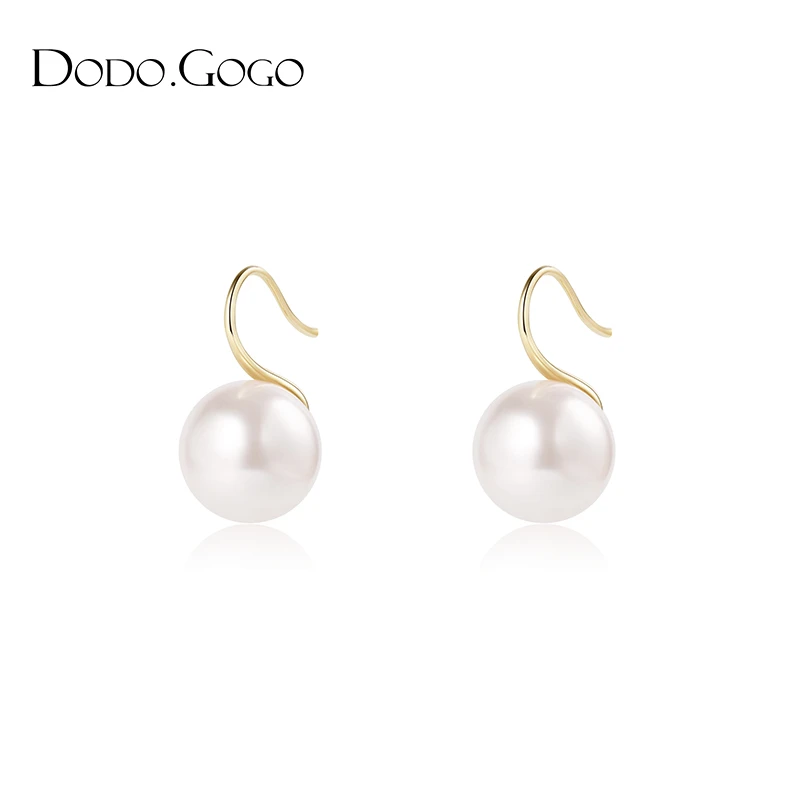 DODOGOGO 合金仿珍珠耳饰 简约耳环女小众设计感高级时尚气质耳环