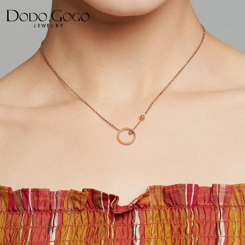 DODOGOGO 钛钢项链 简约chic项链女百搭锁骨链气质ins冷淡风颈链
