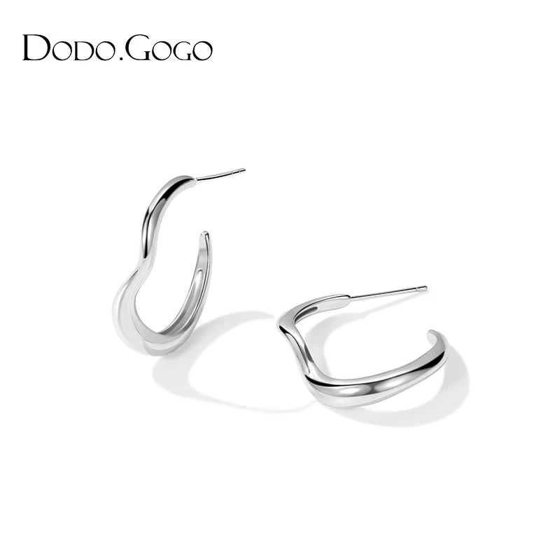 DODOGOGO 铜合金耳饰 几何耳环女简约气质个性百搭小众设计感耳钉