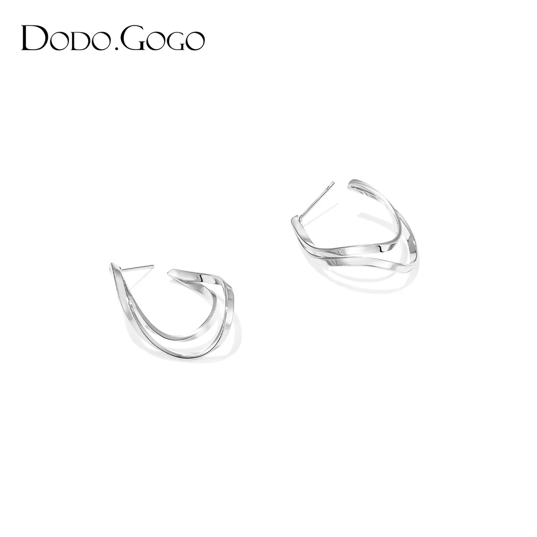 DODOGOGO 合金耳饰 气质时尚百搭小众简约冷淡风设计感素款耳环