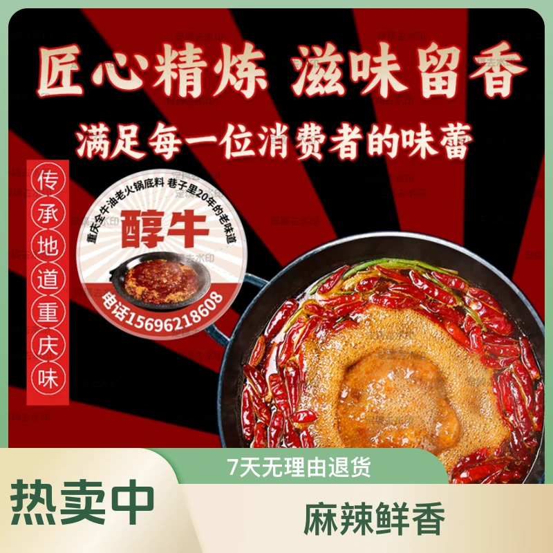 家庭版【250g底料+250g红油】*2正宗全牛油火锅底料火锅店同款