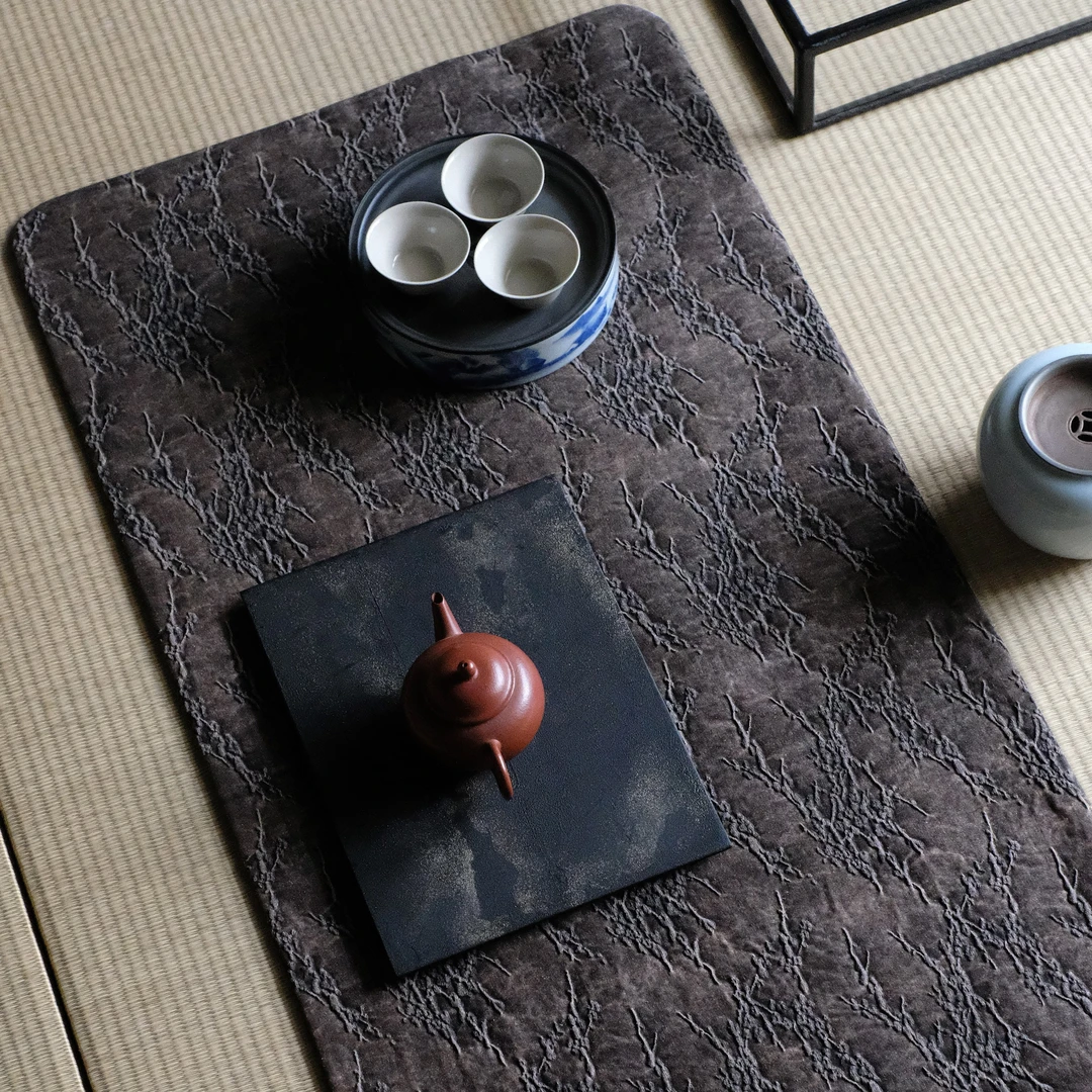 【品遗敬仁】「加大68*38cm」国风香云纱茶席 加厚双面干泡大茶席垫