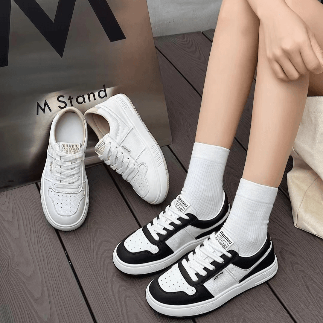 （爆款推荐）不透网四季时尚百搭低跟低帮系带小白鞋女轻便柔软