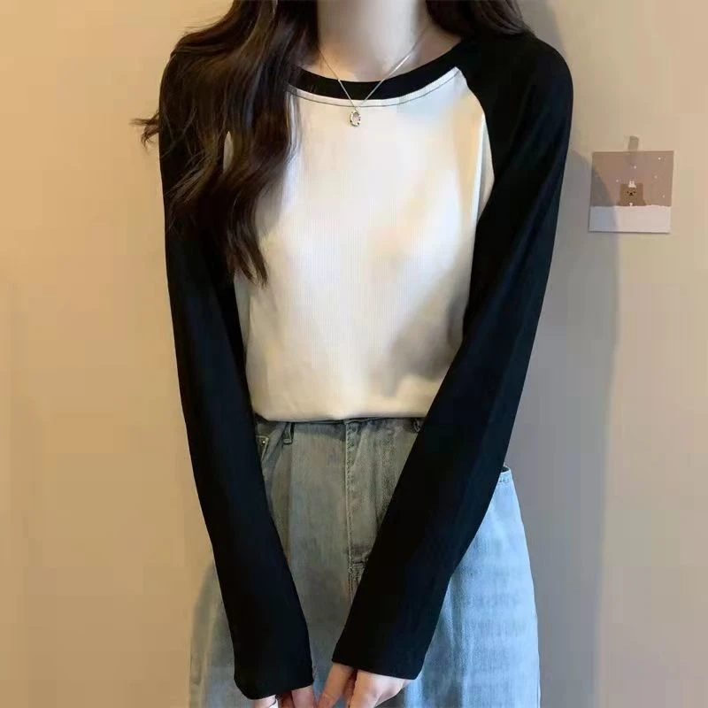 胖mm大码女装内搭打底衫洋气长袖T恤200斤插肩袖上衣秋冬复古简约