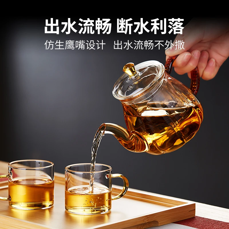 玻璃茶壶耐高温加厚小号单壶茶水分离家用过滤红茶泡茶器茶具套装
