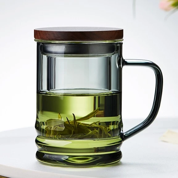 泡茶杯茶水分离男办公室喝茶杯子日式玻璃水杯茶杯
