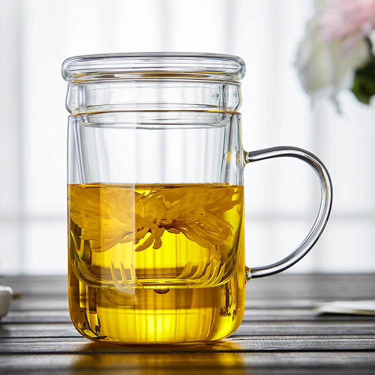 玻璃杯加厚泡茶杯耐高温茶水分离杯家用茶杯玻璃男士喝水礼品杯