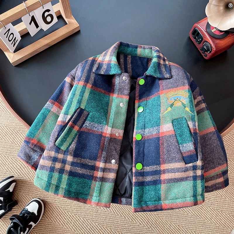 童装轻薄棉服儿童外套冬季棉衣2024新款男童保暖夹棉棉衬衫外套