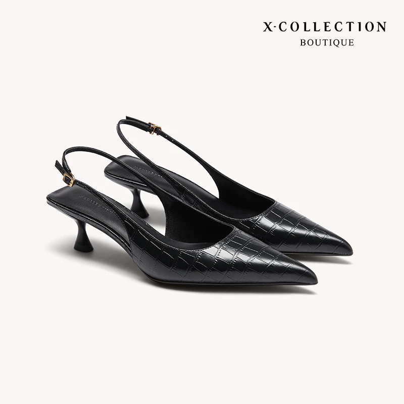 【Xcollection 设计师品牌】CLV概念店 鳄鱼纹尖头浅口一字带凉鞋女