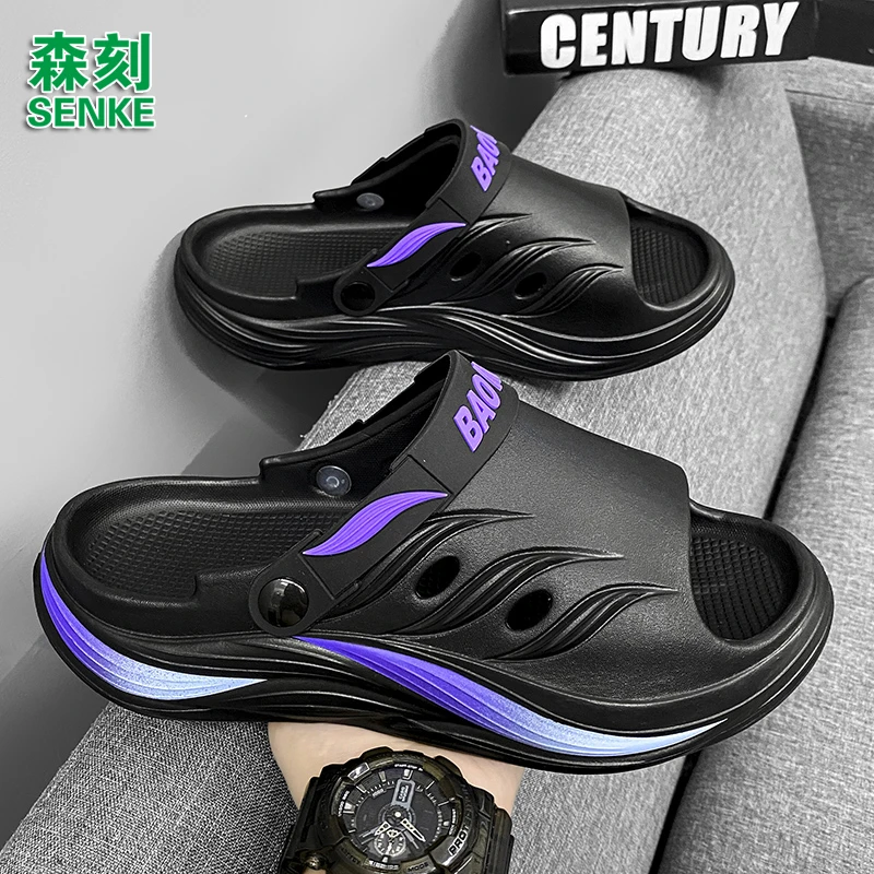 森刻拖鞋男夏季新款爆款潮流百搭休闲运动户外一字情侣软底凉拖鞋