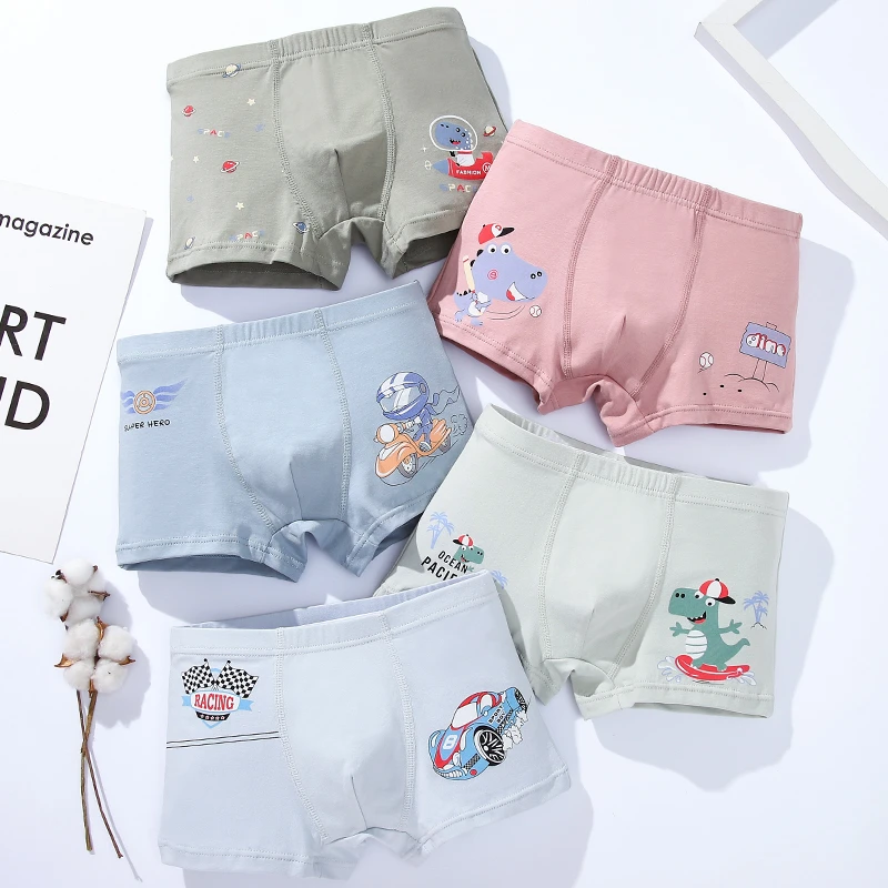纯棉儿童内裤男童夏季薄款透气中小童大童卡通平角短裤不夹屁屁