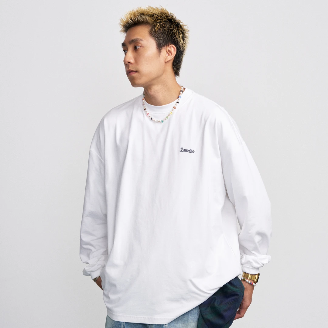 BananaClub"Club Tee"索罗娜凉感基础刺绣logo休闲宽松长袖T恤