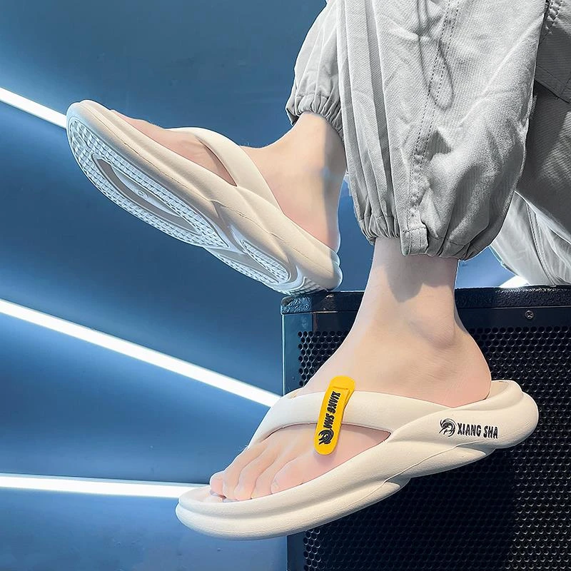 人字拖男夏季潮牌外穿防滑夹脚拖鞋青少年厚底踩屎感运动沙滩凉拖