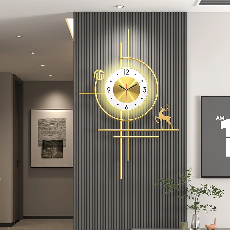 格栅创意客厅挂墙艺术时尚轻奢挂表钟表大气静音时钟挂钟墙上家用