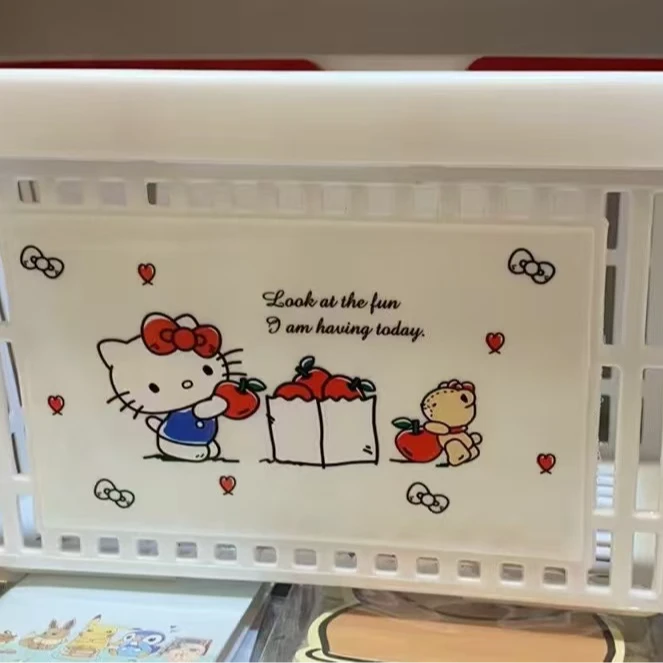 卡通图案塑料收纳筐 两色选