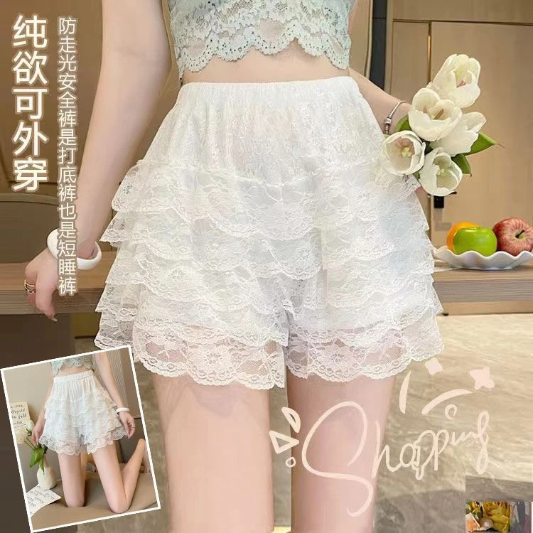 安全裤女防走光jk蕾丝夏季薄款不卷边可外穿百搭宽松保险打底短裤