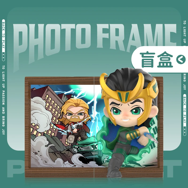 泡泡玛特漫威相框系列手办盲盒摆件蜘蛛侠美队钢铁侠