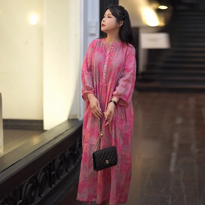 漾.搬空整个城市的蔷薇2025植物染料长裙