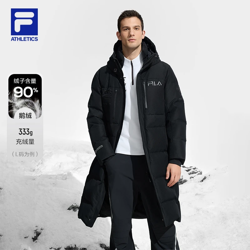 Fila/斐乐男【五方联名滑雪服】春季90绒蓄热长款羽绒服A11M446922F