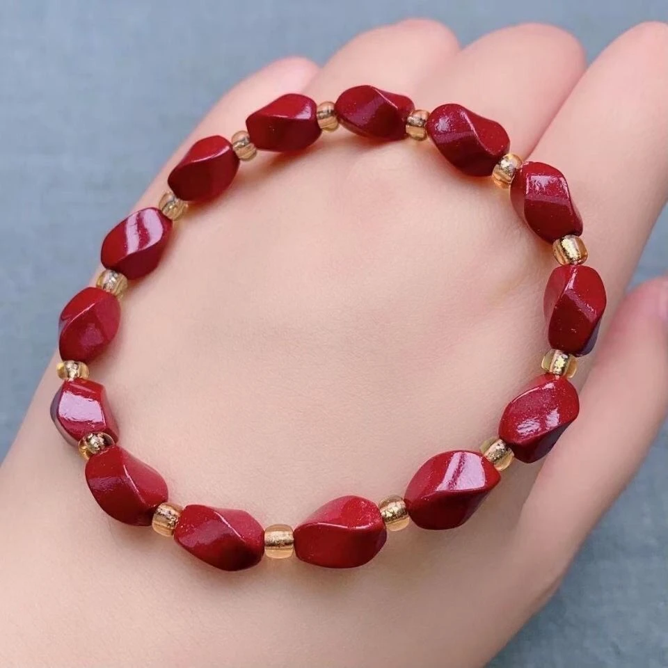 含辰砂工艺品 麻花款扭转时尚单圈气质简约女士