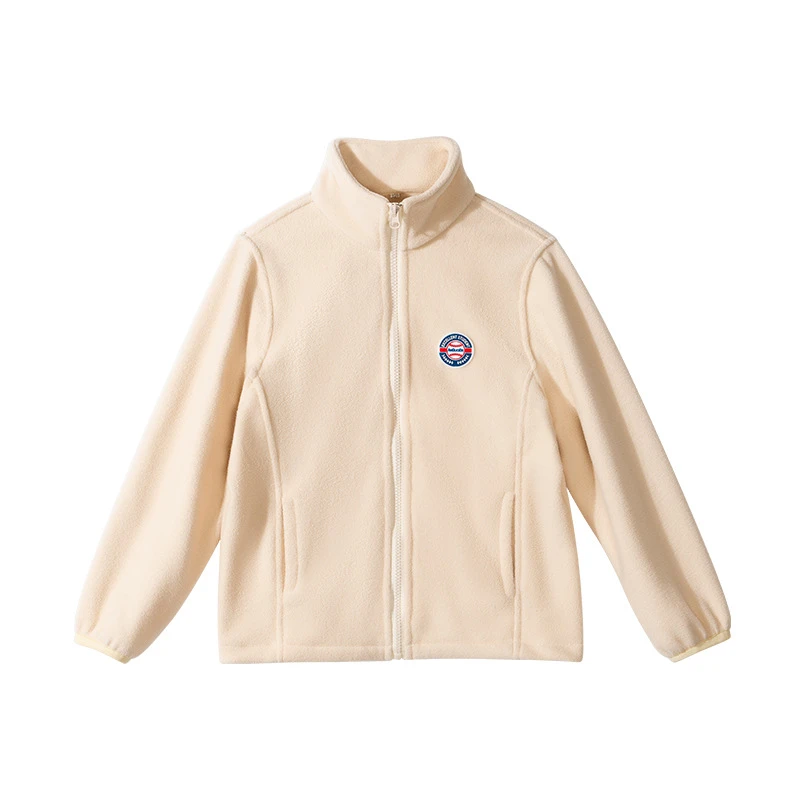 儿童春秋户外休闲保暖运动加绒外穿摇粒绒中大童秋季男童女童秋冬