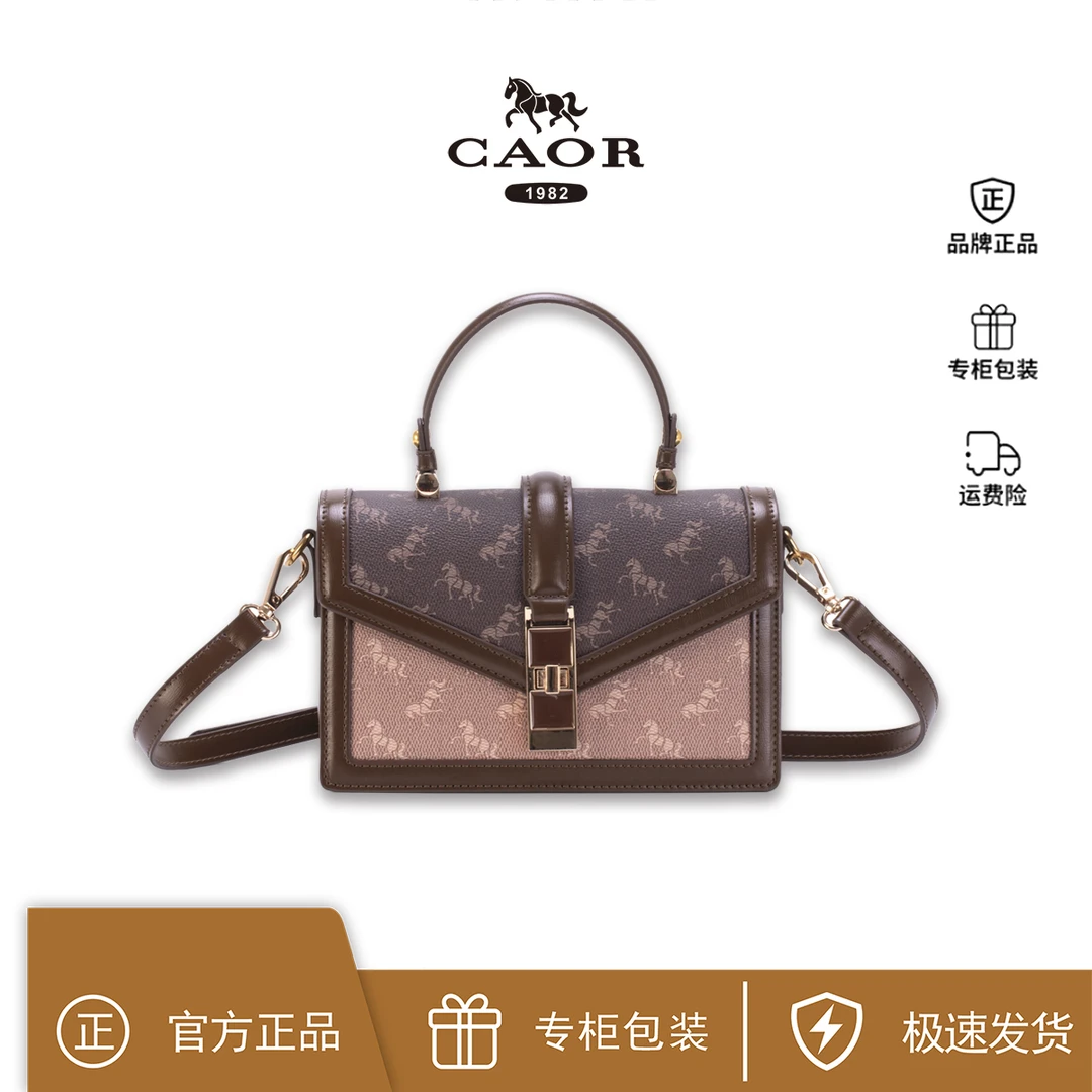 CAOR秋冬季新款高级感经典印花小方包时尚百搭斜挎潮流包9016#