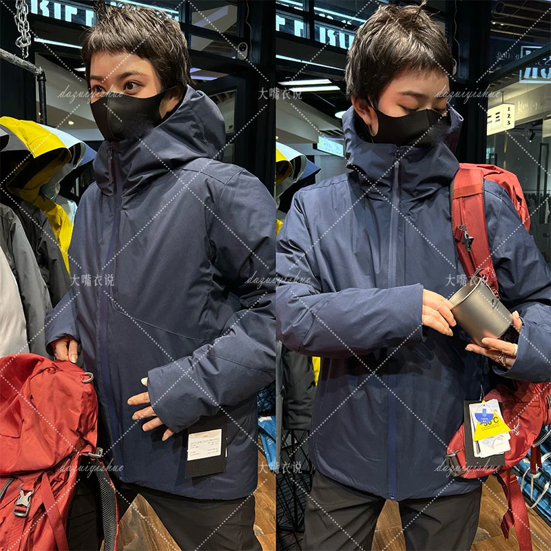 【大嘴衣说】黑科技户外冬季情侣加厚保暖防风防水连帽羽绒服D2574
