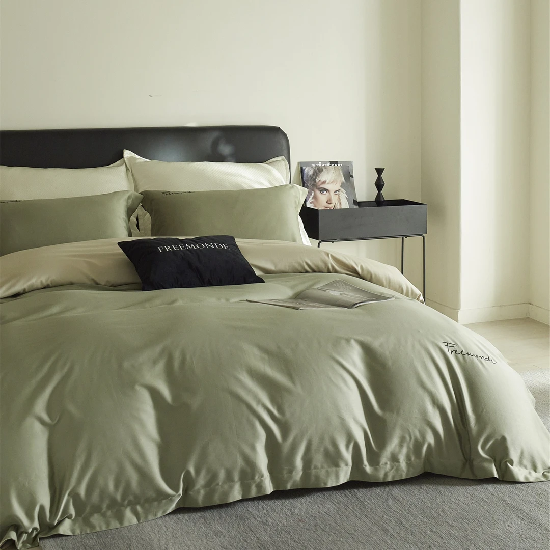 丽家平！泡芙 80/60天丝棉磨毛保暖四件套 柔软裸感长绒棉柔床品