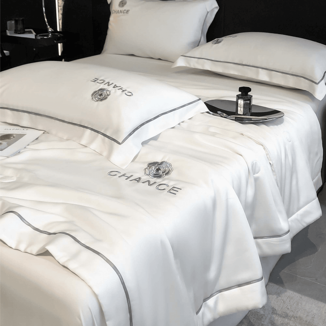 丽家平！嘉宇斯 山茶花刺绣 夏被/夏被四件套60支奥地利天丝床品