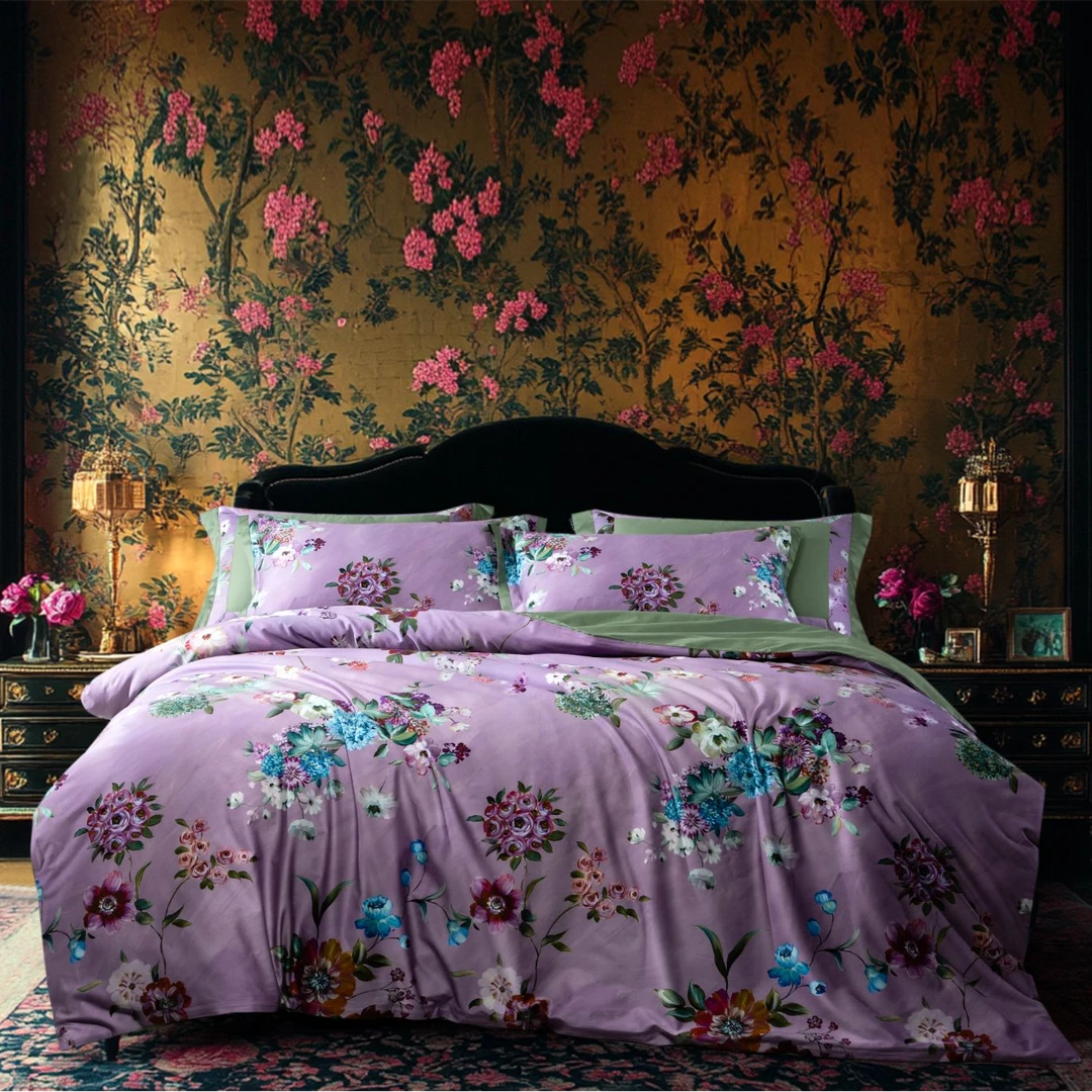 丽家平！法式国风 中古风鑫兔长绒棉100（50*50）全棉四件套数码床品