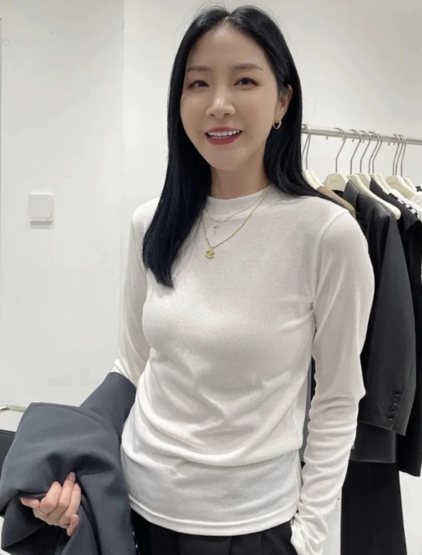 小立领打底衫女显瘦百搭洋气内搭长袖T恤时尚修身纯色