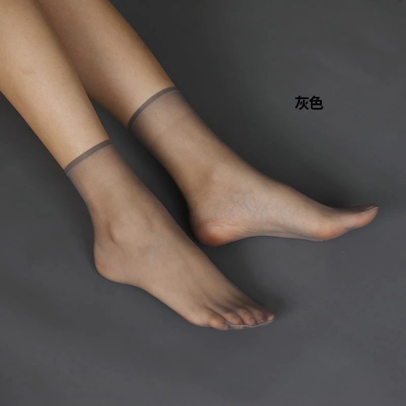 【10双】丝袜女短夏季超薄款耐磨肉色隐形全透明玻璃丝短水晶袜