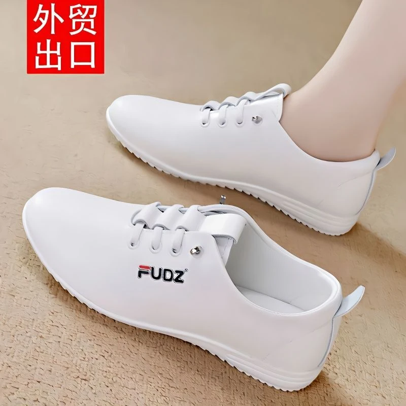 软底软面女鞋春秋休闲时尚单鞋舒适软底圆头妈妈平底百搭小白女鞋