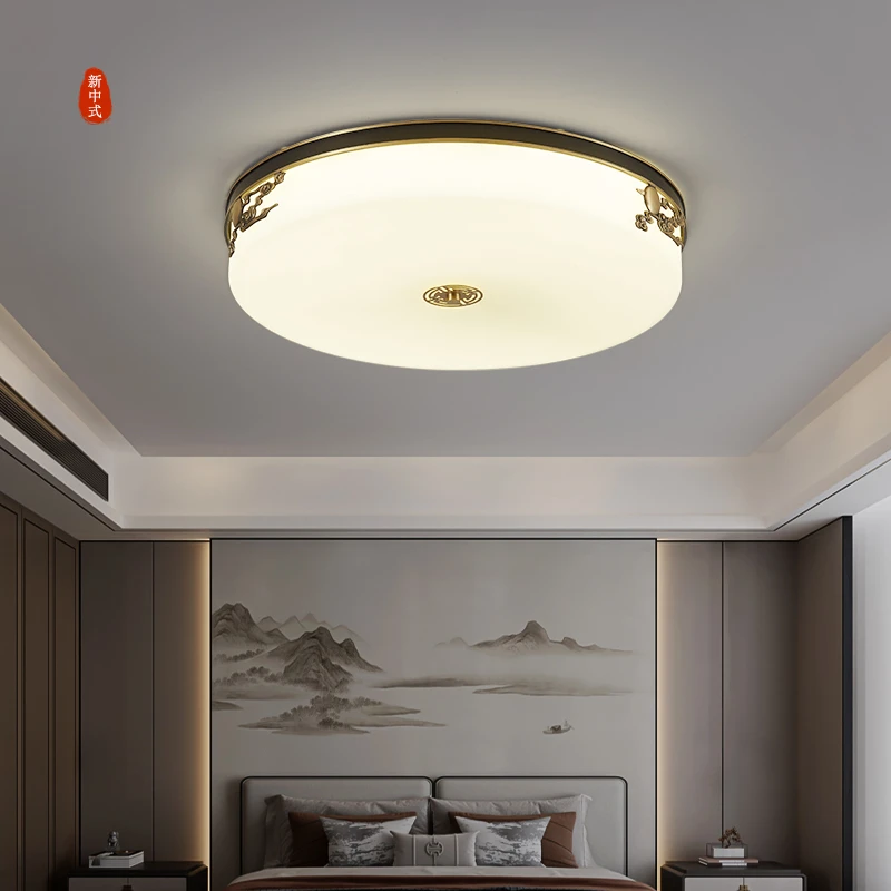 新中式吸顶灯国风简约大气客厅书房茶室走廊阳台卧室吸顶灯玄关圆